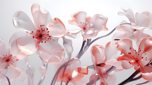 Assortiment de fleurs 3D abstraites