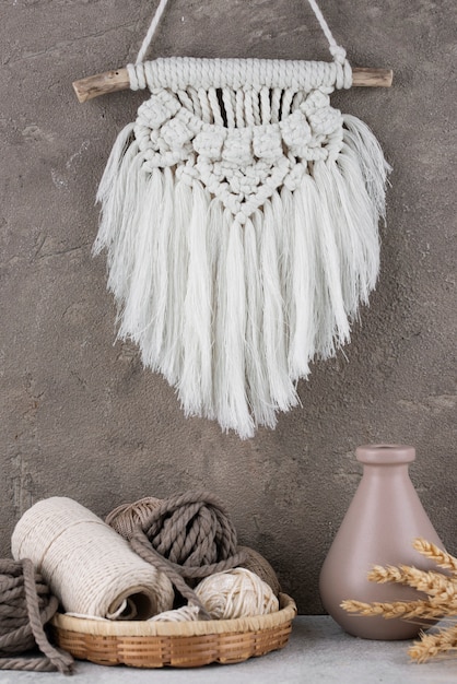 Assortiment de macramé traditionnel à l'intérieur