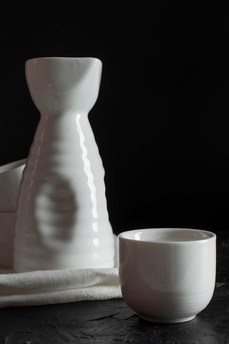 Photo gratuit assortiment de tasses et bouteilles japonaises