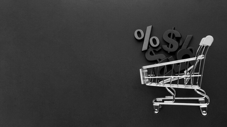 Photo gratuit assortiment de vente de vendredi noir vue de dessus avec espace copie