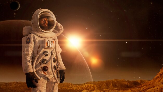 Astronaute sur mars collage