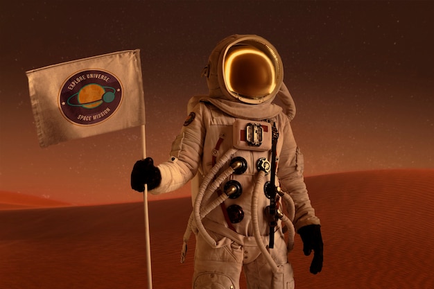 Astronaute sur mars collage