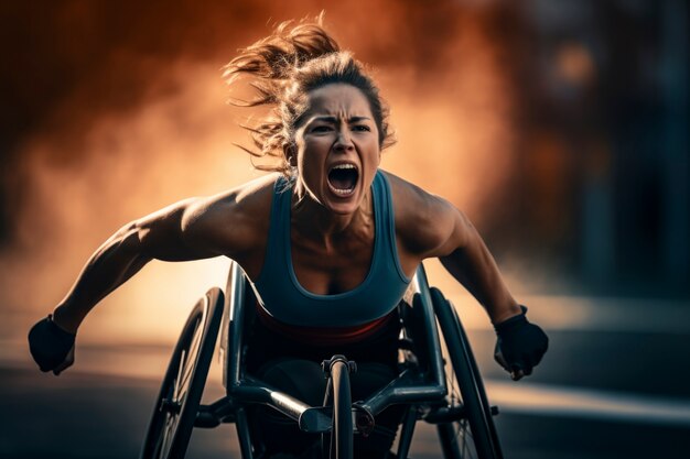 Athlète paralympique participant à une compétition