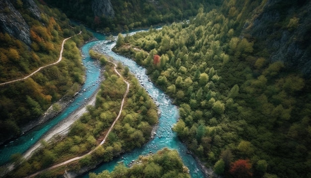 Photo gratuite au-dessus de la beauté de la chaîne de montagnes générée par l'ia