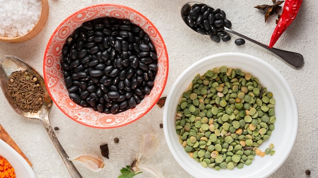 Photo gratuite au-dessus de la cuisine indienne