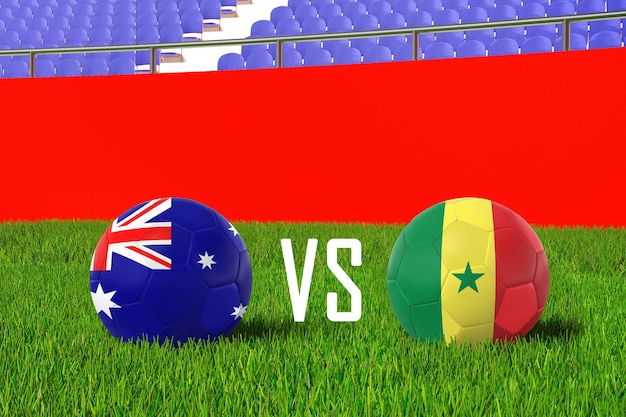 Photo gratuite australie vs sénégal au stade