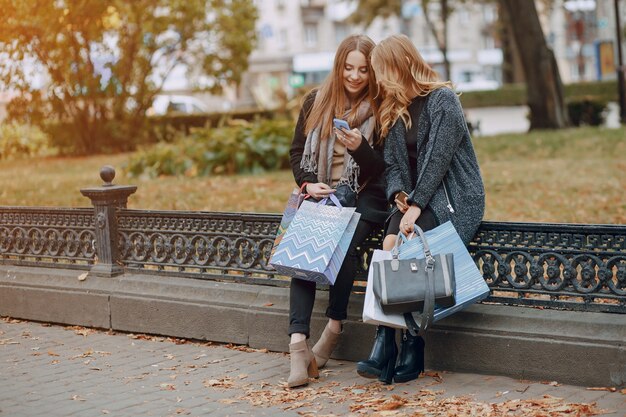 Automne, assis, élégant, gris, achat