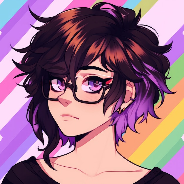 Photo gratuite avatar androgyne d'une personne queer non binaire