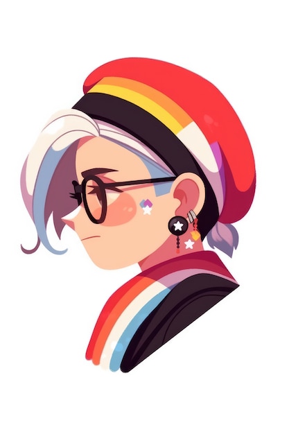 Photo gratuite avatar androgyne d'une personne queer non binaire