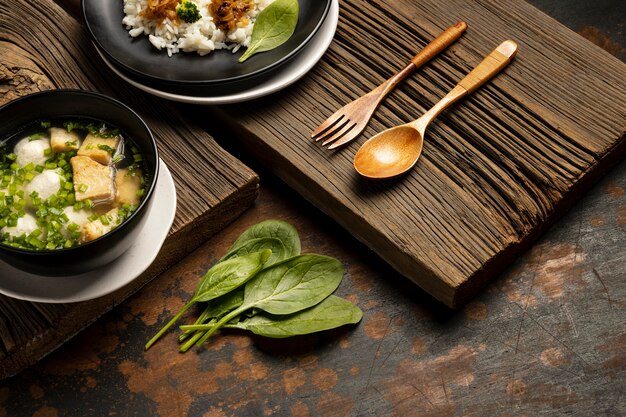 Bakso indonésien délicieux à angle élevé