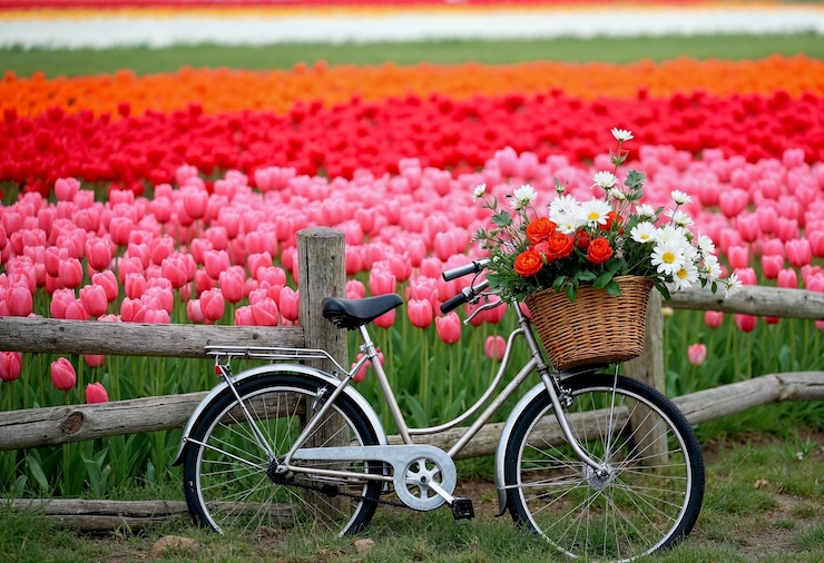 Photo gratuit une balade à vélo de printemps