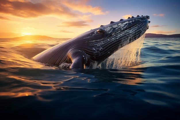 Photo gratuite baleine image ai