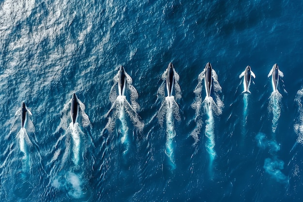 Photo gratuite une baleine photoréaliste traversant l'océan
