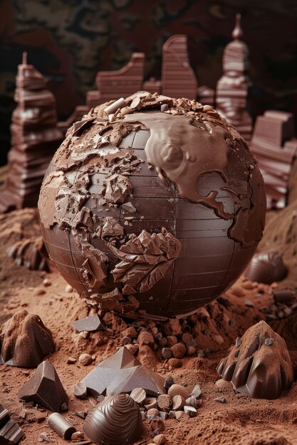La balle du monde fantastique au chocolat