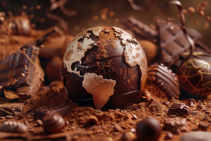 Photo gratuit la balle du monde fantastique au chocolat