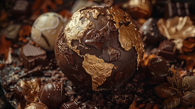 La balle du monde fantastique au chocolat