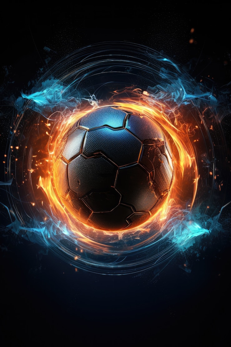 Photo gratuit ballon de jeu de football futuriste
