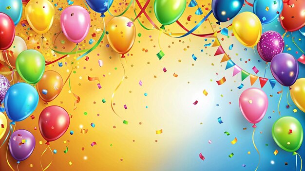 Des ballons colorés et des confettis pour la fête