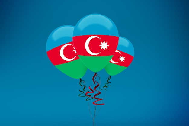 Photo gratuite ballons drapeau azerbaïdjan