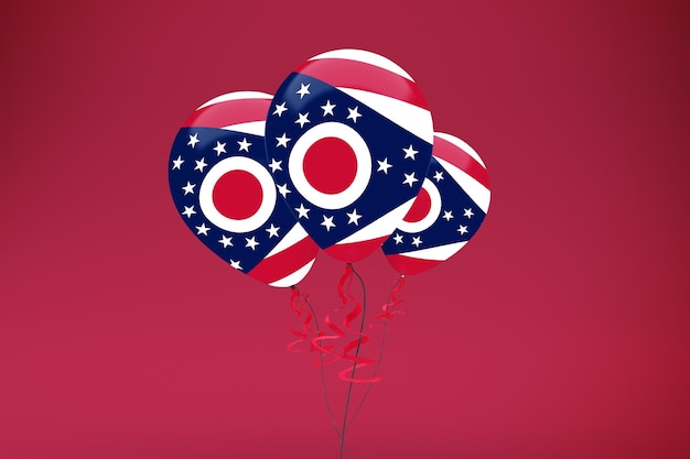 Photo gratuite ballons drapeau de l'ohio