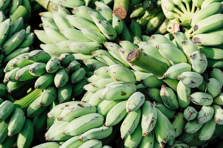 Photo gratuit banane au marché