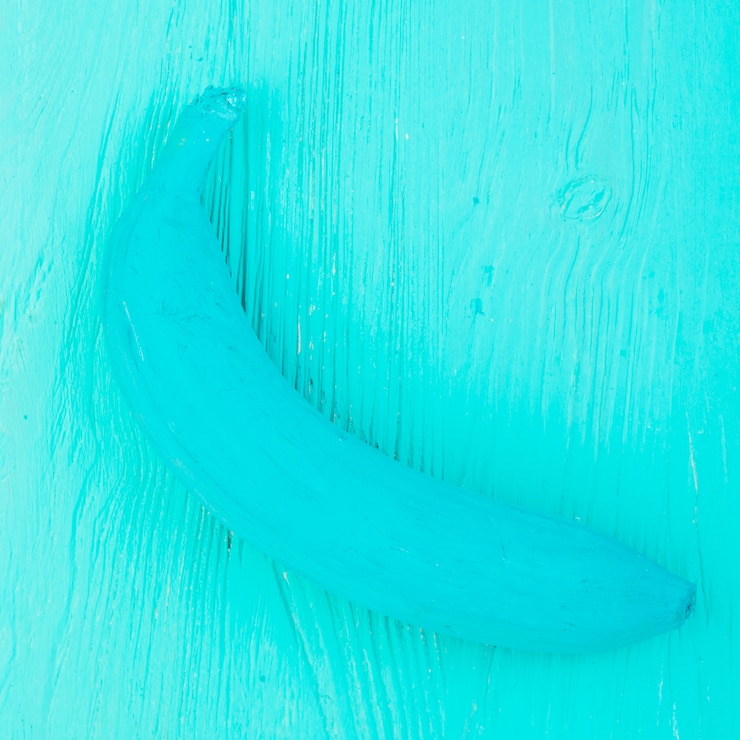 Photo gratuit banane azur peint