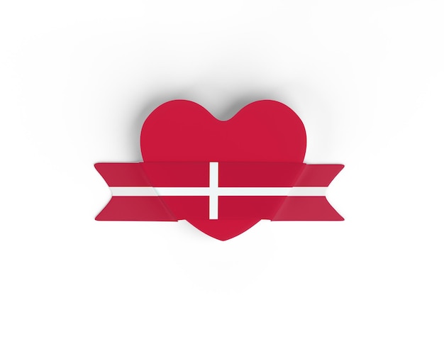 Photo gratuite bannière de coeur de drapeau du danemark