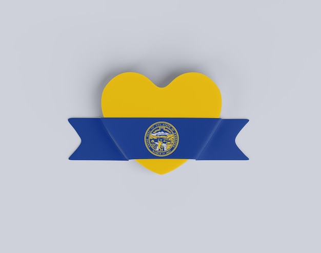 Photo gratuite bannière de coeur de drapeau du nebraska