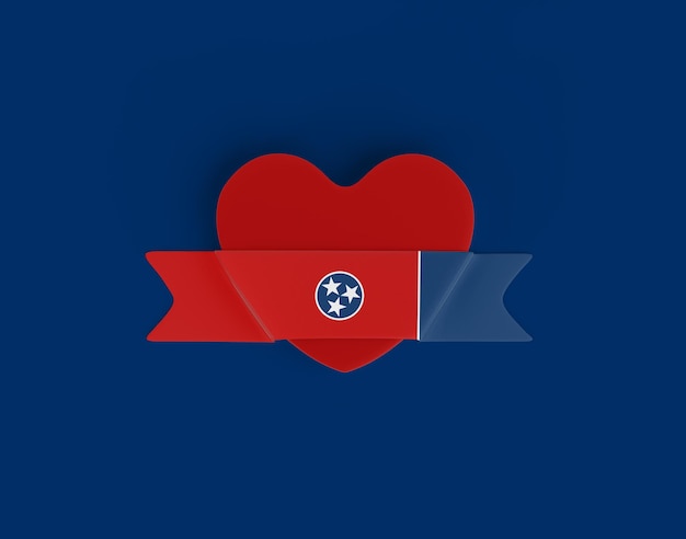 Bannière de coeur de drapeau du Tennessee