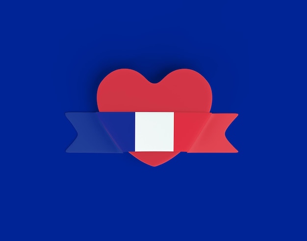 Bannière coeur drapeau France