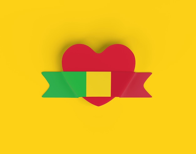 Photo gratuite bannière coeur drapeau mali
