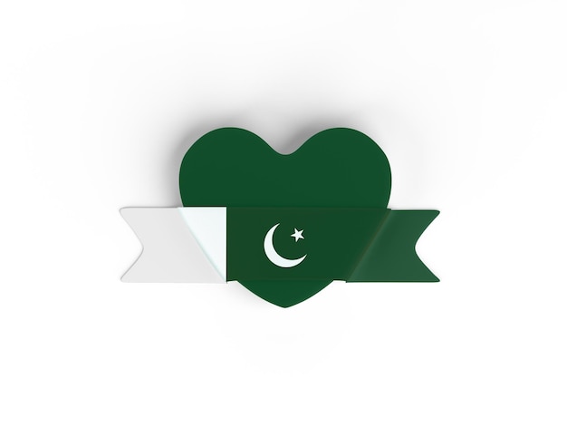 Bannière coeur drapeau pakistanais