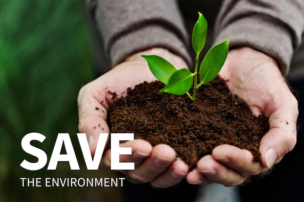 Bannière de médias sociaux de l'environnement avec sauver l'environnement
