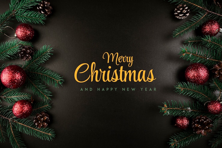 Photo gratuit bannière de noël horizontale avec des brindilles
