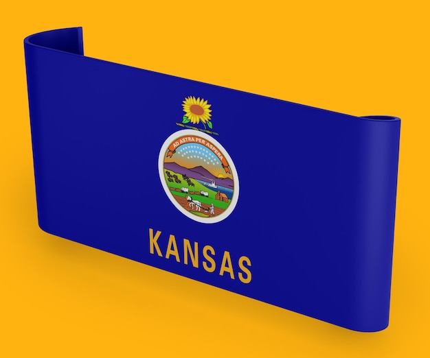 Photo gratuite bannière de ruban de drapeau du kansas