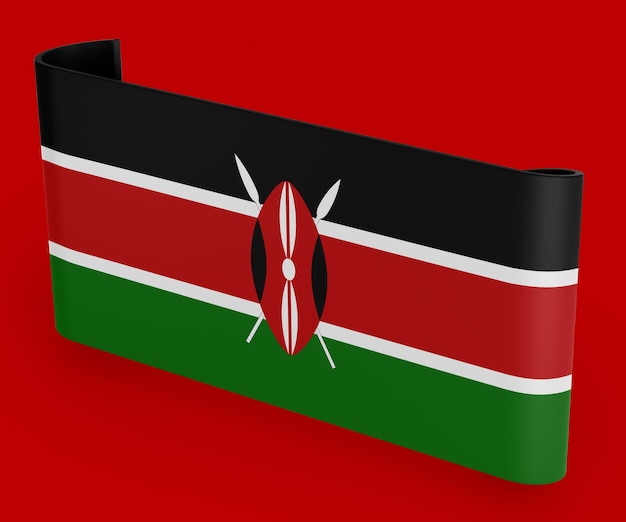 Photo gratuite bannière de ruban de drapeau du kenya