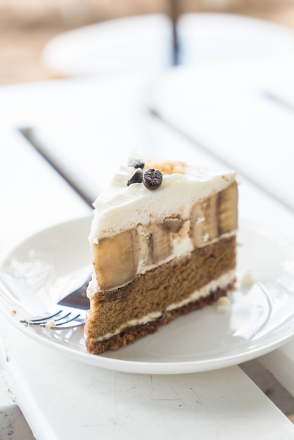 Banoffee cake on plate