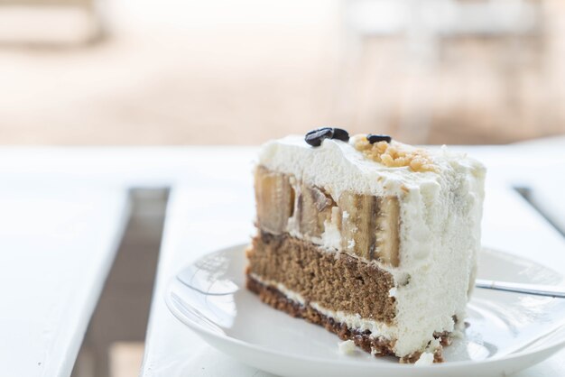 Banoffee cake on plate