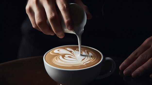 Barista faisant une tasse de café