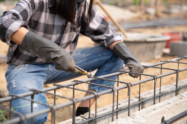 barre d&#39;acier sur le chantier de construction