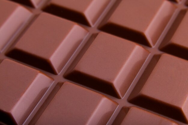 Barre de chocolat au lait vue macro