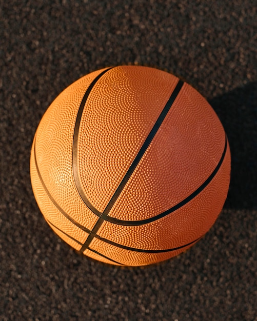 Photo gratuite basket-ball sur un gros plan de terrain