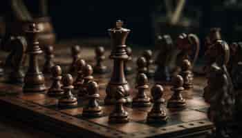 Photo gratuite la bataille d'échecs stratégique conquiert l'adversité avec le succès généré par l'ia