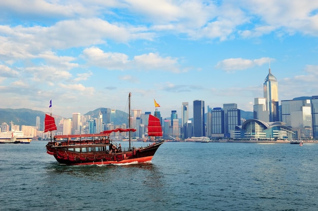 Bateau et Hong Kong