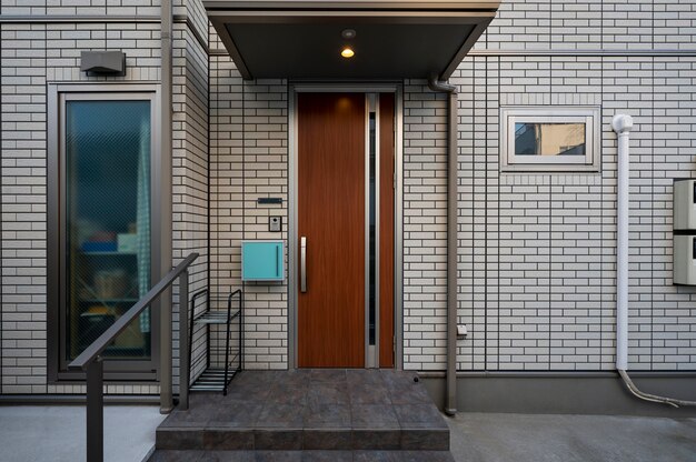 Bâtiment japonais d'entrée de maison en bois