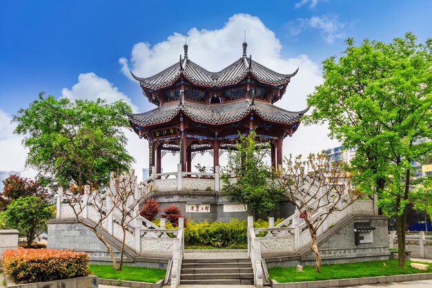 Bâtiment de la lampe de la rue murale chinoise