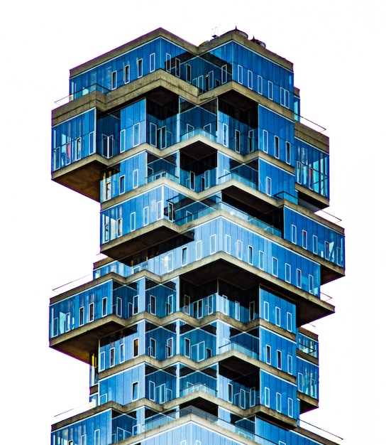 Photo gratuite bâtiment de verre de forme étrange
