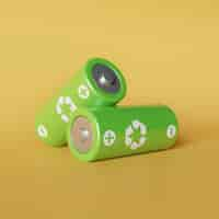 Photo gratuite batterie 3d pour le recyclage