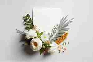 Photo gratuite beau cadre floral avec fond