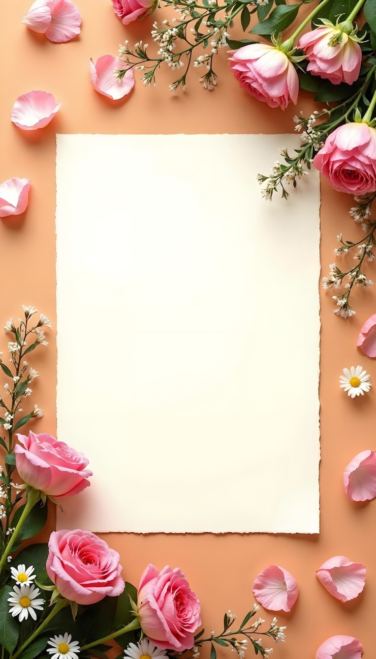 Photo gratuit beau cadre floral de printemps